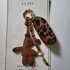 Made in Italy Leather bag Charm Coin pouch